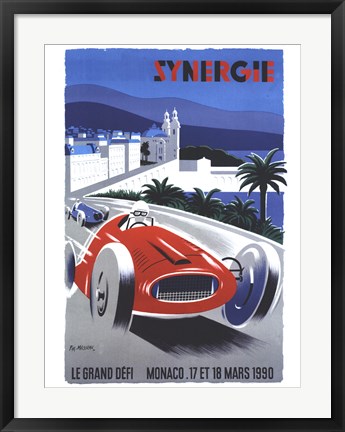 Framed Le Grand Defi Monaco 18 Mars 1990 Print