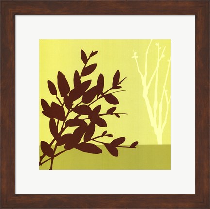 Framed Metro Leaves In Chartreuse I Print