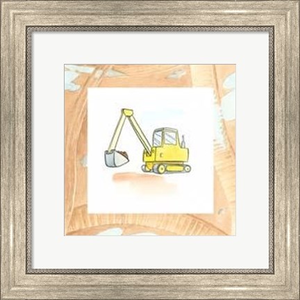 Framed Charlie&#39;s Backhoe Print