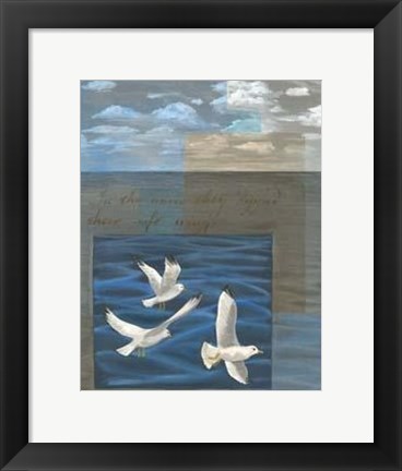 Framed Three White Gulls I Print