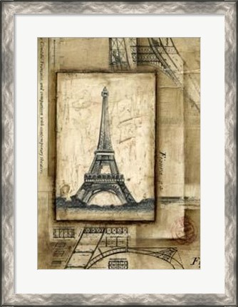 Framed Passport To Eiffel Print