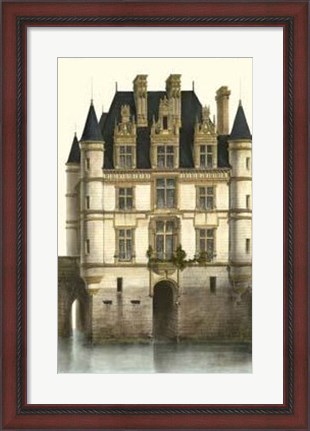 Framed French Chateaux In Blue I Print