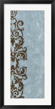 Framed Silver Damask V Print