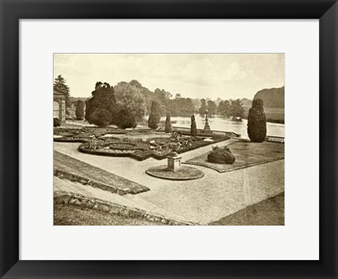 Framed Sepia Garden View III Print