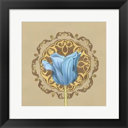Framed Gilded Tulip Medallion II Print