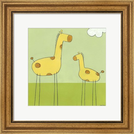 Framed Stick-Leg Giraffe I Print
