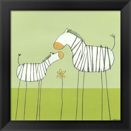 Framed Stick-Leg Zebra II Print