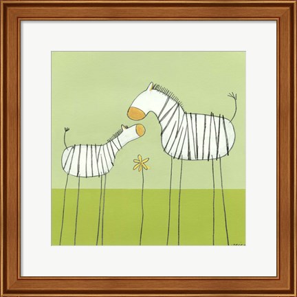 Framed Stick-Leg Zebra II Print