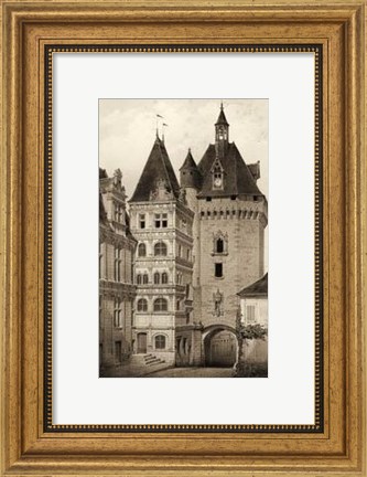 Framed Small Sepia Chateaux VI Print