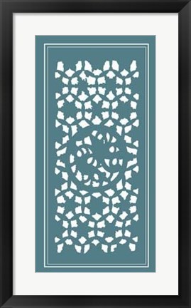 Framed Shoji Screen In Teal II Print