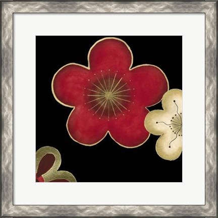 Framed Pop Blossoms In Red II Print