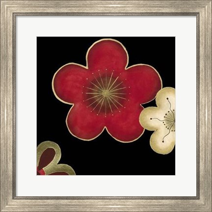 Framed Pop Blossoms In Red II Print