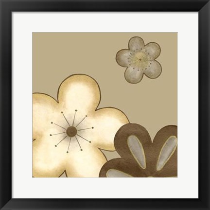 Framed Pop Blossoms In Neutral I Print