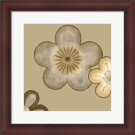 Framed Pop Blossoms In Neutral II Print