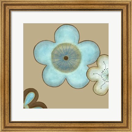 Framed Pop Blossoms In Blue II Print
