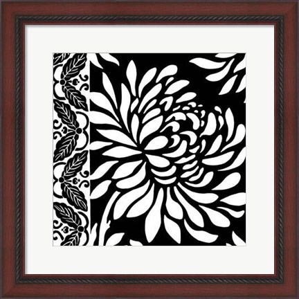 Framed Graphic Chrysanthemums II Print