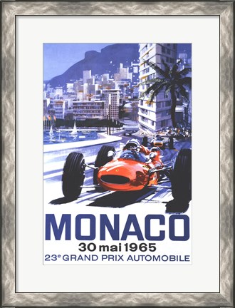 Framed Grand Prix Monaco 30 Mai 1965 Print