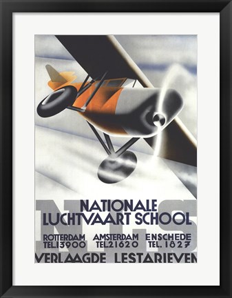 Framed Nationale Luchtvaart School Print