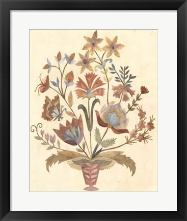 Framed Vintage Paper Bouquet I Print