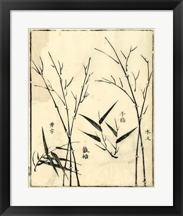 Framed Bamboo Woodblock II Print