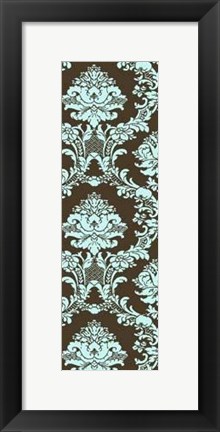 Framed Small Vivid Damask In Blue I Print