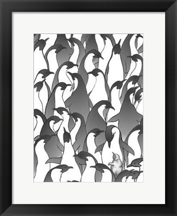 Framed Penguin Family I Print