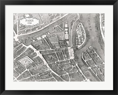 Framed Plan Of Paris, 1730 (I) Print