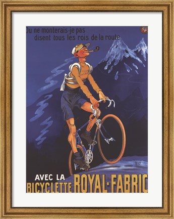 Framed Cycles Royal Fabric Print