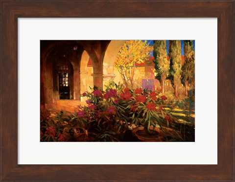 Framed Twilight Courtyard Print