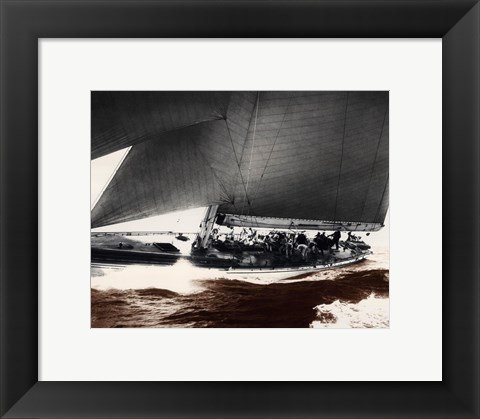 Framed Mariner&#39;s Museum - Rainbow&#39;s Run 1934 Vintage Maritime Print