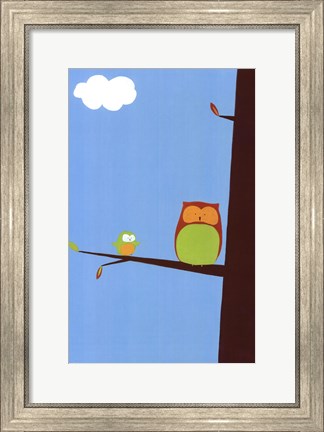 Framed Tree-top Owls II Print