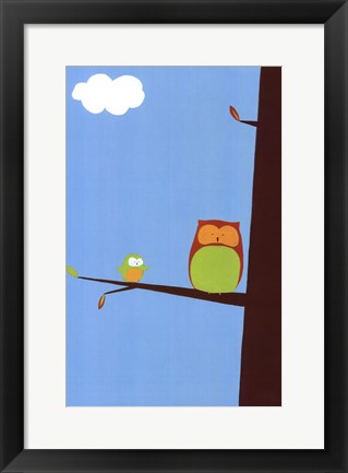 Framed Tree-top Owls II Print