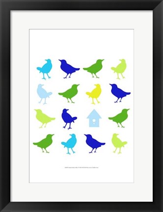 Framed Animal Sudoku in Blue I Print