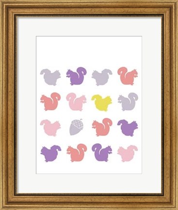 Framed Animal Sudoku in Pink VI Print