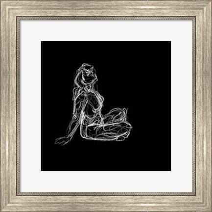 Framed Figure Study on Black II Print