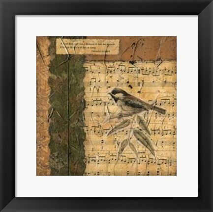 Framed Bird Melody I Print