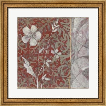 Framed Taupe and Cinnabar Tapestry II Print