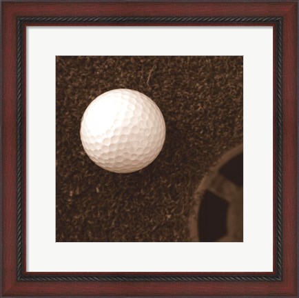 Framed Sepia Golf Ball Study I Print