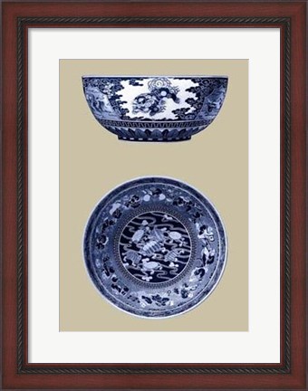 Framed Porcelain in Blue and White I Print