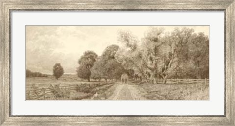 Framed Country Road Sepia Print