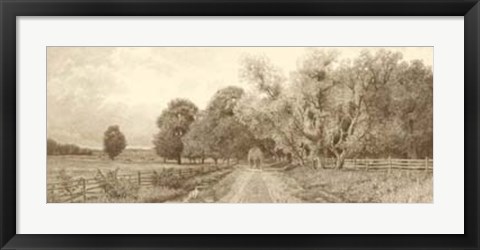 Framed Country Road Sepia Print