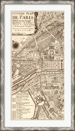 Framed Plan de la Ville de Paris, 1715 (L) Print