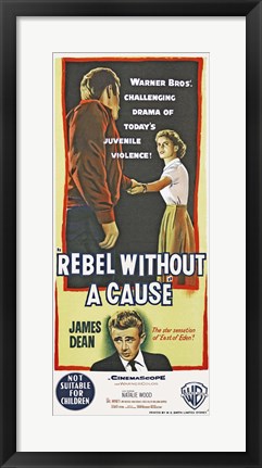 Framed Rebel Without a Cause Vertical Teenage Violence Print