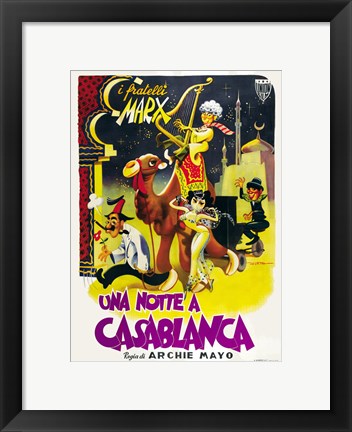 Framed Night in Casablanca Camel Print