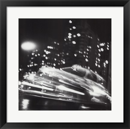 Framed Taxi, New York Night, c.1947 Print