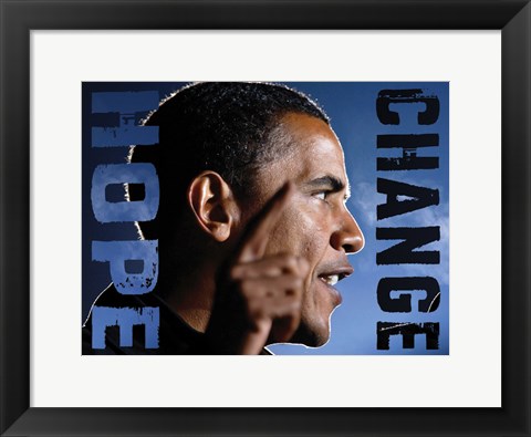 Framed Barack Obama: Hope, Change Print