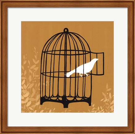 Framed Birdcage Silhouette II Print