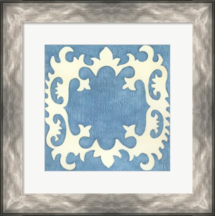 Framed Petite Suzani in Blue Print