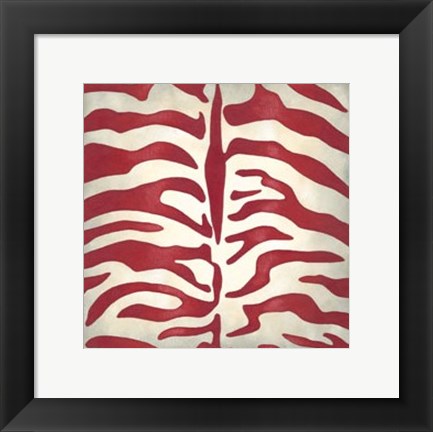 Framed Vibrant Zebra I Print