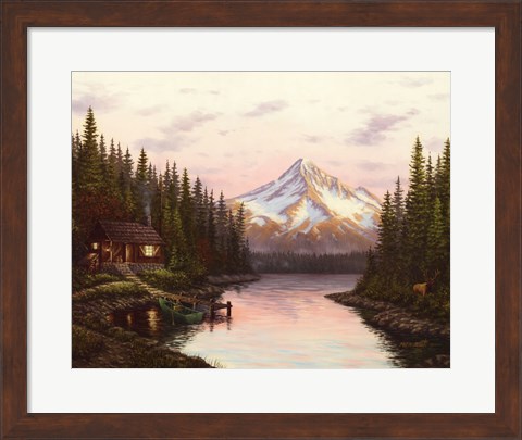 Framed High Mountain Cabin Print